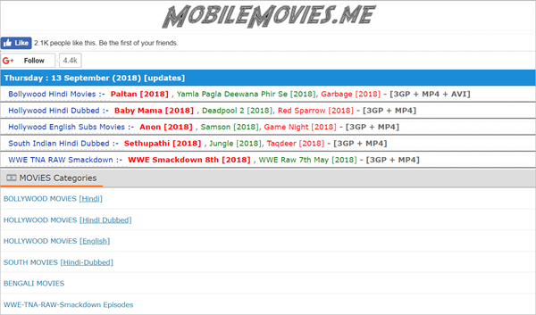 All movie download sites list